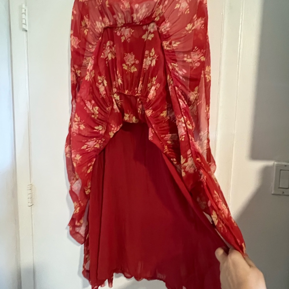 Ralph Lauren Red Floral Maxi Dress - Picture 3 of 9